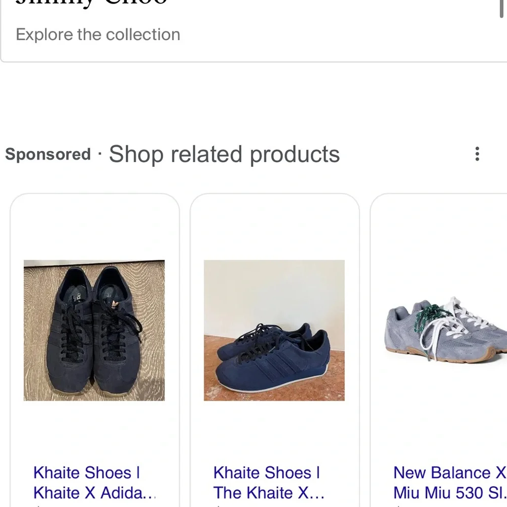 Adidas Navy and Gold Sneakers collaboration with KHAITE - Picture 3 of 16